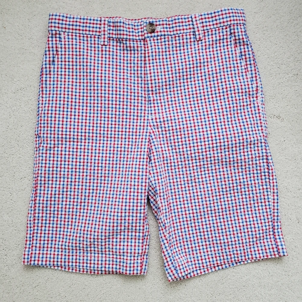 SOLD Vineyard Vines Boys Red, White And Blue Gingham Seersucker Shorts sz14 - Picture 13 of 16